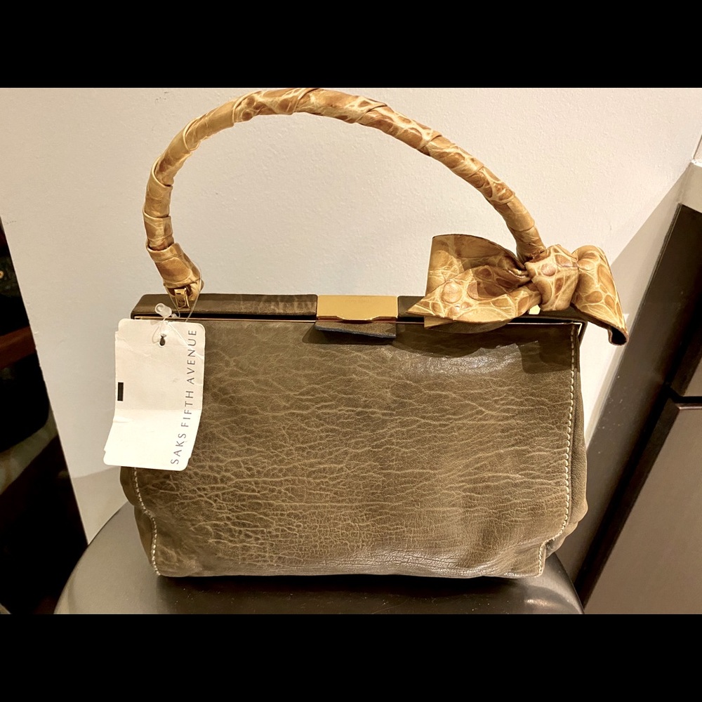 Miu Miu Lambskin bag with Mock-Croc printed handle